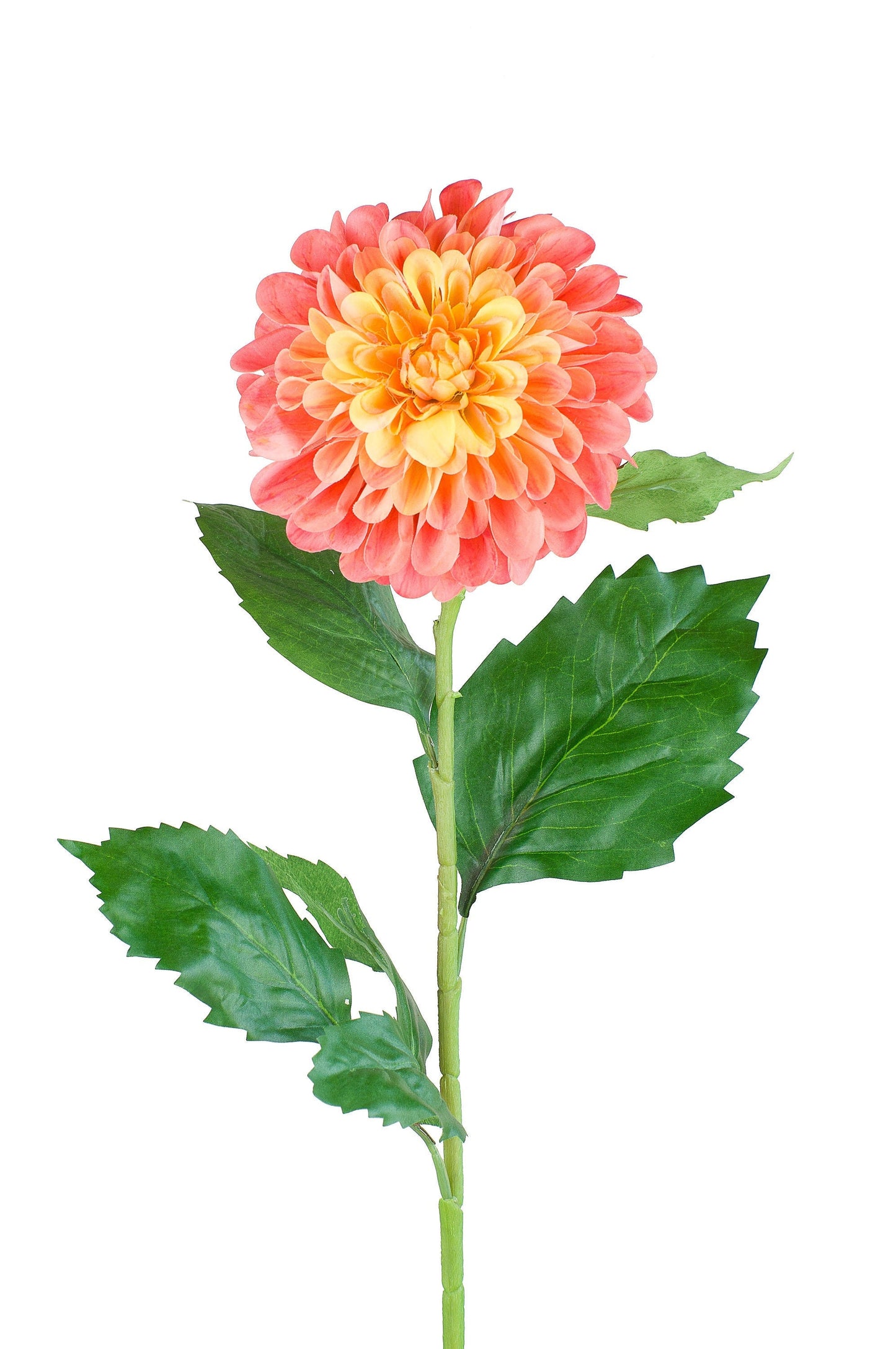 Orange and Yellow Pompom Dahlia, faux dahlia, artificial flowers, wedding decoration, styling prop, set decoration
