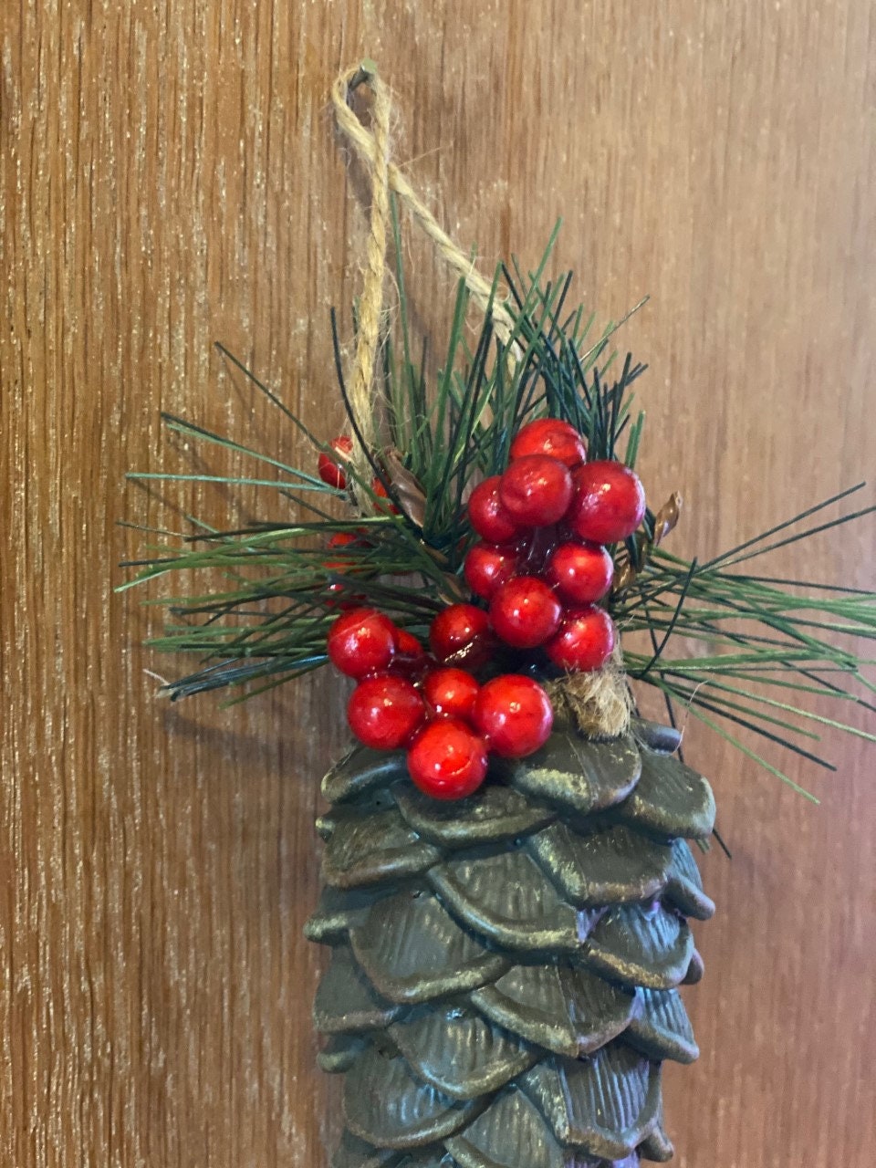 Pine Cone & Berry Christmas Tree Decoration, Faux Berries, Ferris Heart Sloane
