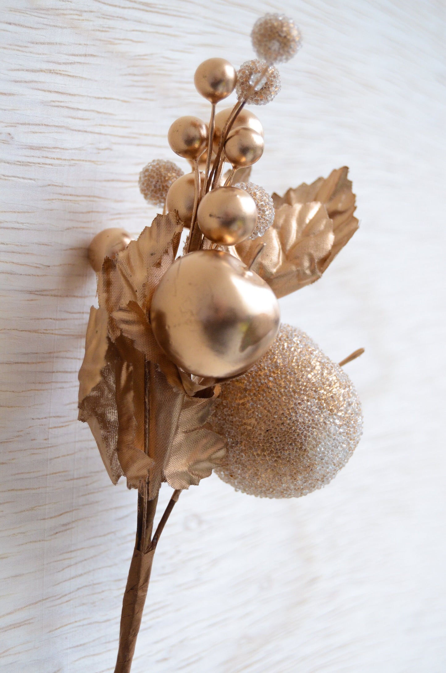 Artificial Metallic Apple/Berry Pick, Faux Apple, Artificial Fruit, Ferris Heart Sloane, Christmas decor, wreath decoration