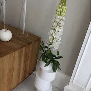 Artificial White Lupin Stem, faux lupin, artificial bluebonnets, faux white bluebonnets, spring flowers, stately home, artificial flowers