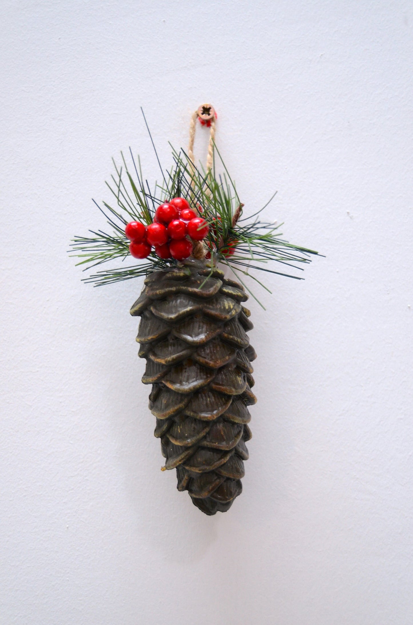 Pine Cone & Berry Christmas Tree Decoration, Faux Berries, Ferris Heart Sloane