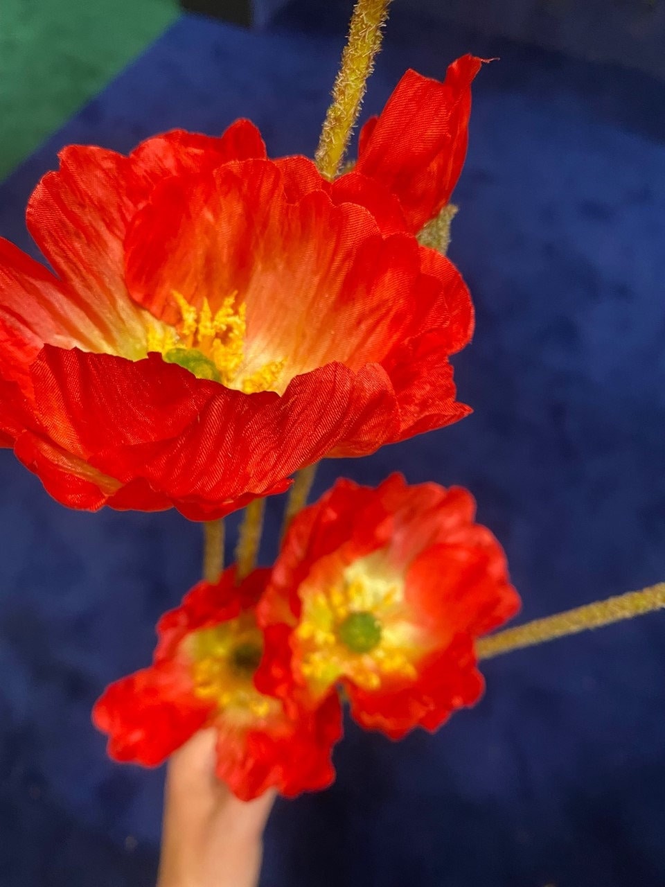 Premium Quality Red Orange Faux Poppy Stem pink poppy, faux poppy, artificial red poppy, artificial flowers, wedding, styling