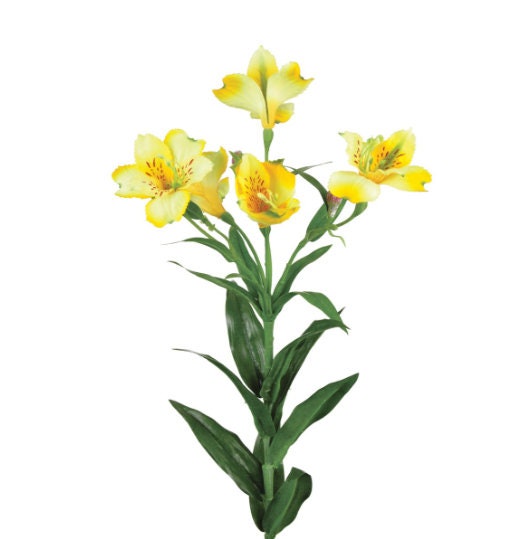 Artificial Yellow Alstroemeria Spray 72cm, faux spray, floral decor