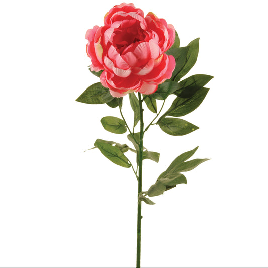 Artificial Peony Single Open Pink, faux peony, artificial peony, pink peony, 14cm Head Diameter