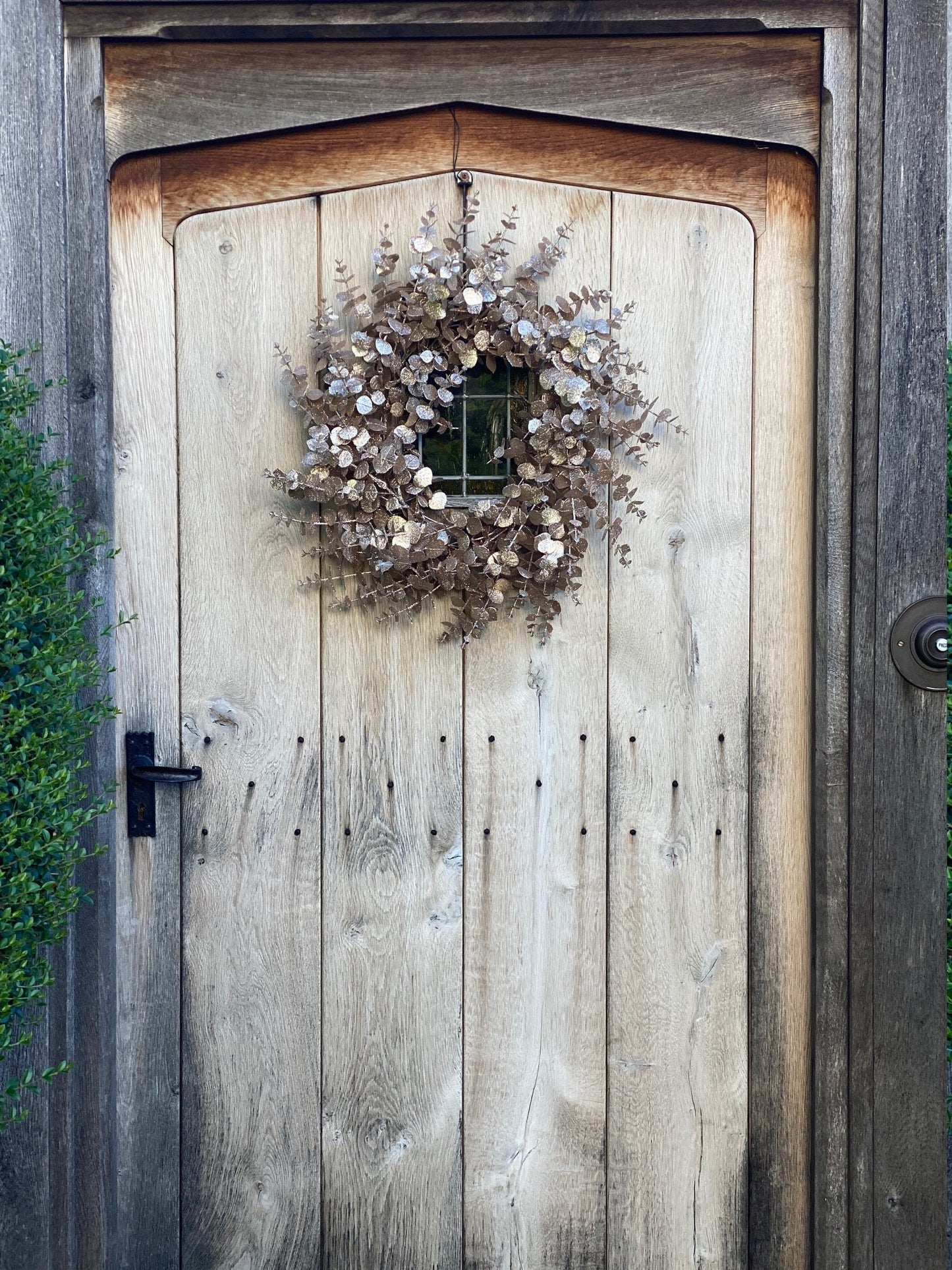 Limited Edition Gold Artificial Eucalyptus Wreath, faux wreath, faux eucalyptus, Christmas wreath, Ferris Heart Sloane