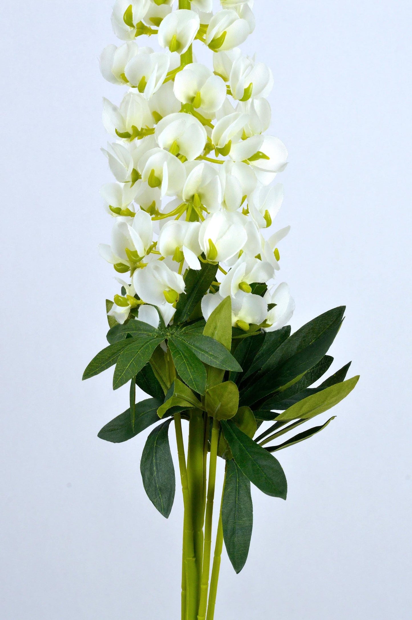 Artificial White Lupin Stem, faux lupin, artificial bluebonnets, faux white bluebonnets, spring flowers, stately home, artificial flowers