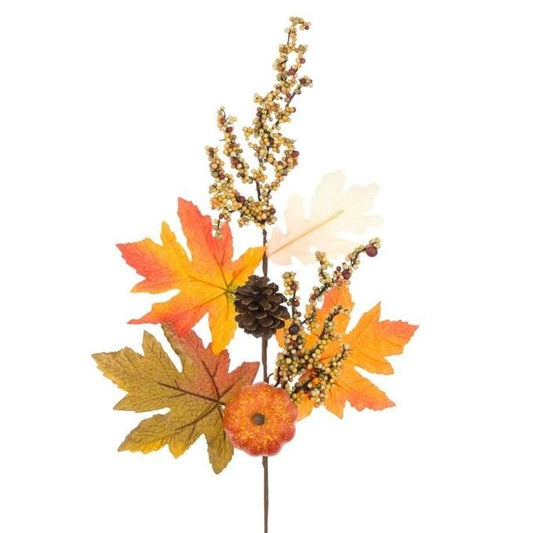 Artificial Autumn Maple Pumpkin Spray 60cm, faux pumpkin, artificial maple, wreath decoration, Halloween decor, set decoration, Autumn