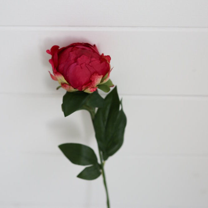 Ferris Heart Sloane Beautiful Red Silk Peony Stem, red peonies, faux red peony, artificial red peony, peonies, red peony, valentines day