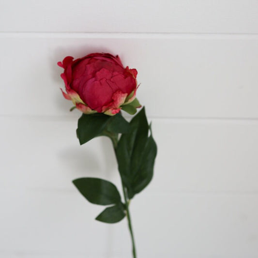 Ferris Heart Sloane Beautiful Red Silk Peony Stem, red peonies, faux red peony, artificial red peony, peonies, red peony, valentines day