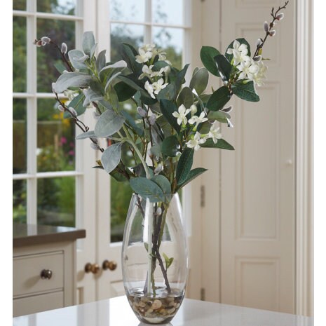 Artificial lamb's ear spray 71cm, faux lamb's ear, artificial foliage, lamb's ear, faux lamb's ear spray
