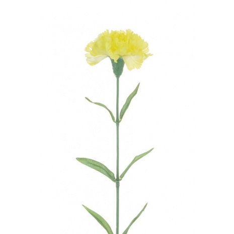Artificial Lemon Yellow Carnation Stem, artificial carnation, faux carnation, yellow carnation, floral decor, wild flowers