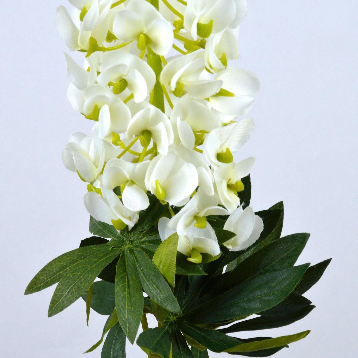 Artificial White Lupin Stem, faux lupin, artificial bluebonnets, faux white bluebonnets, spring flowers, stately home, artificial flowers