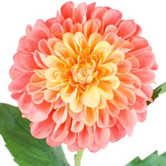 Orange and Yellow Pompom Dahlia, faux dahlia, artificial flowers, wedding decoration, styling prop, set decoration