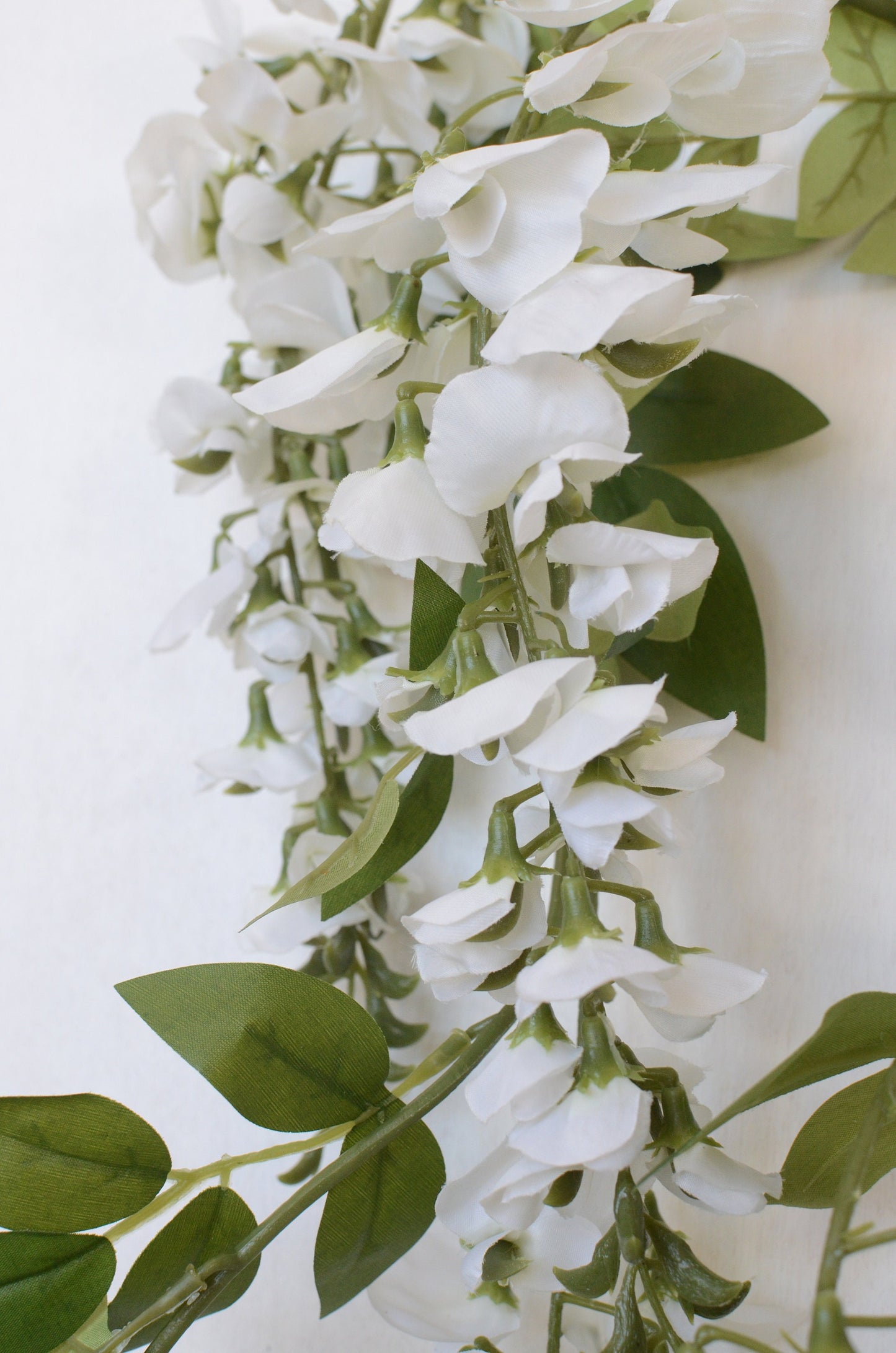 Ferris Heart Sloane -  Artificial White Wisteria Garland - 180cm long, wisteria garland, artificial garland, faux garland, faux wisteria