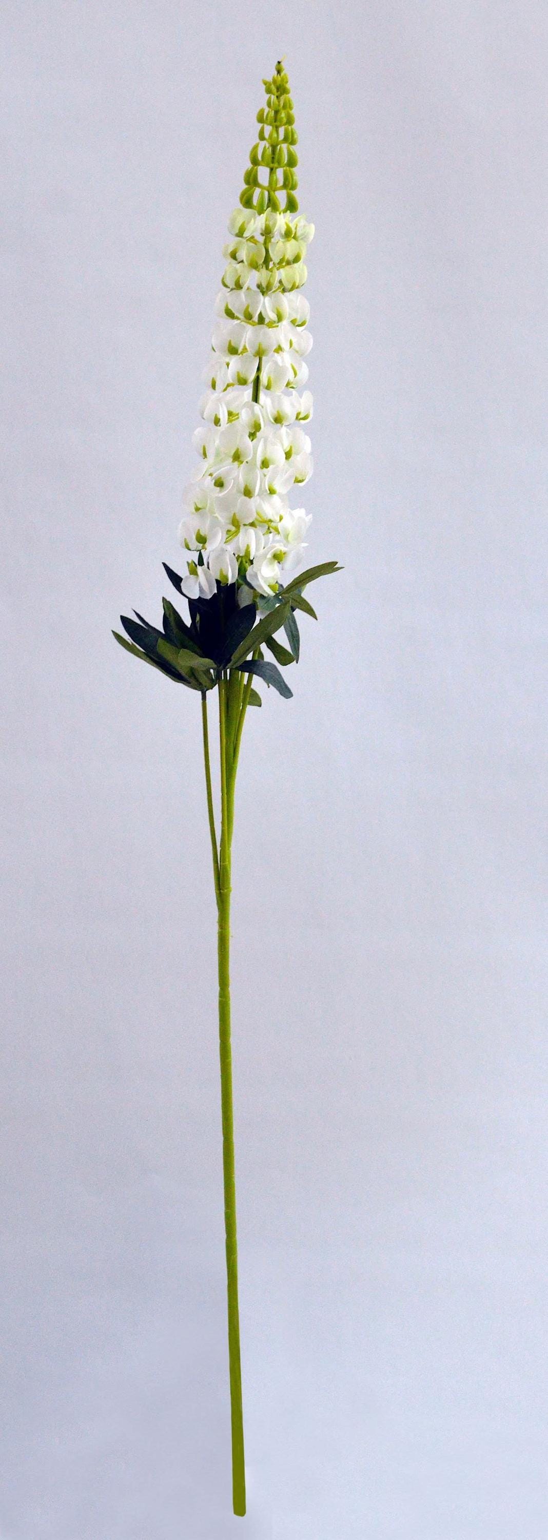 Artificial White Lupin Stem, faux lupin, artificial bluebonnets, faux white bluebonnets, spring flowers, stately home, artificial flowers