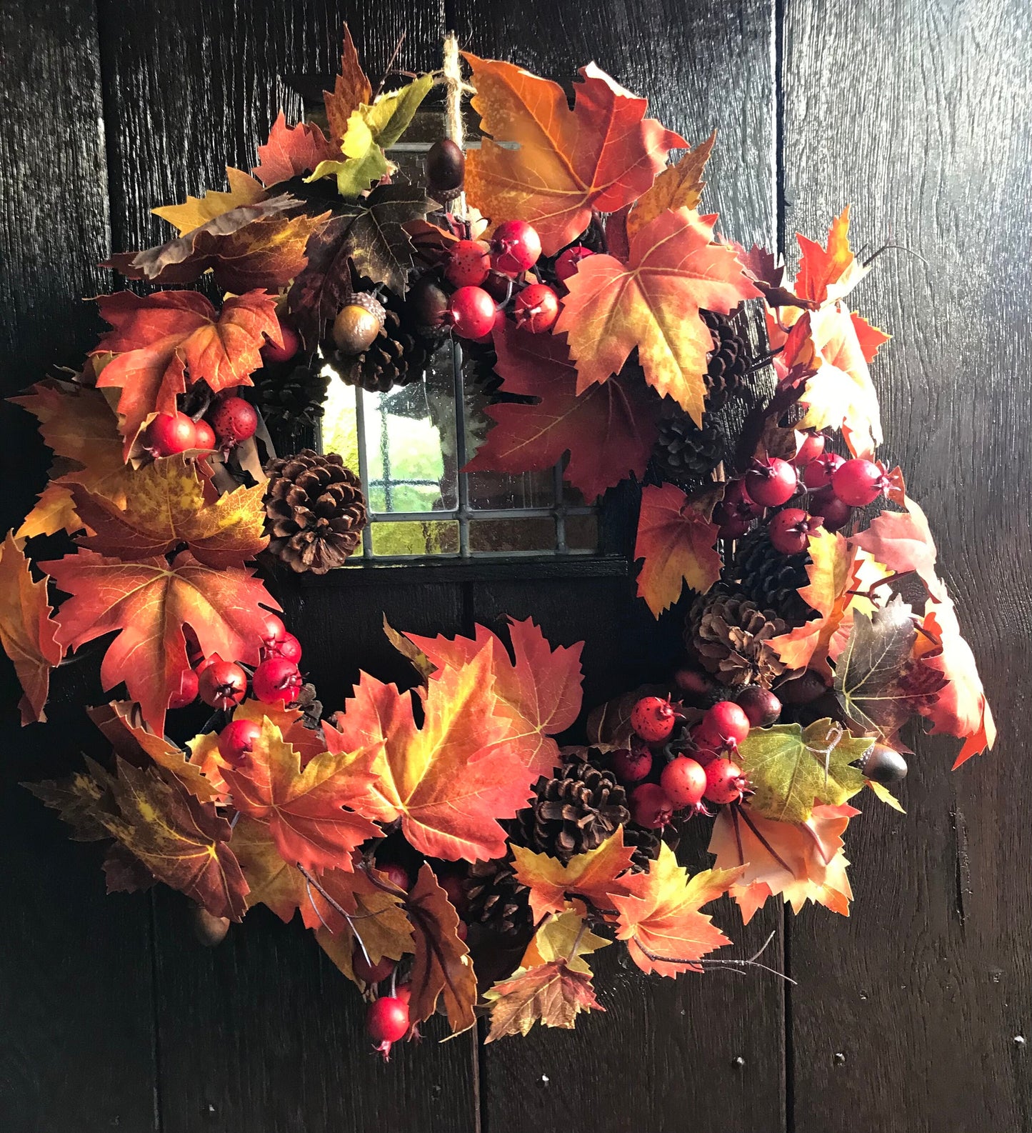 Autumn Maple Leaf & Pine Cone Wreath (30cm)